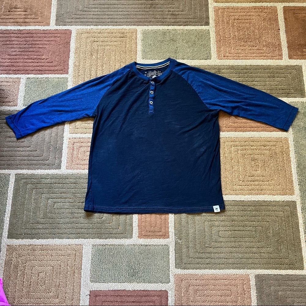 Mens Copper & Oak 3/4 sleeve  Raglan T-shirt